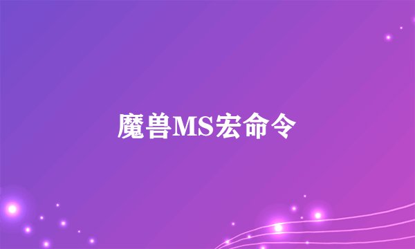 魔兽MS宏命令
