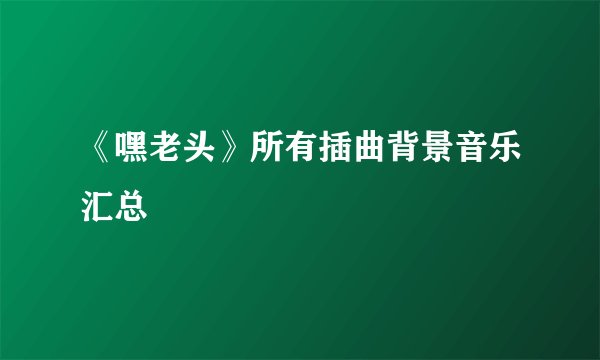 《嘿老头》所有插曲背景音乐汇总