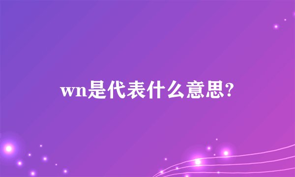wn是代表什么意思?
