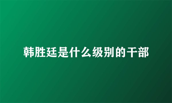 韩胜廷是什么级别的干部