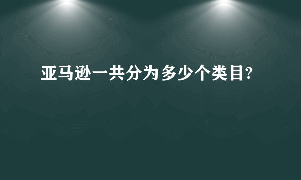 亚马逊一共分为多少个类目?