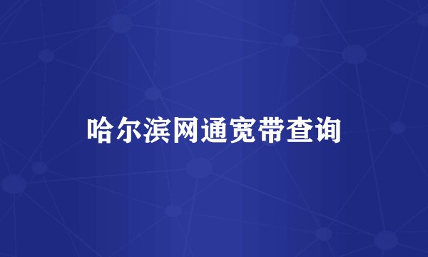 哈尔滨网通宽带查询