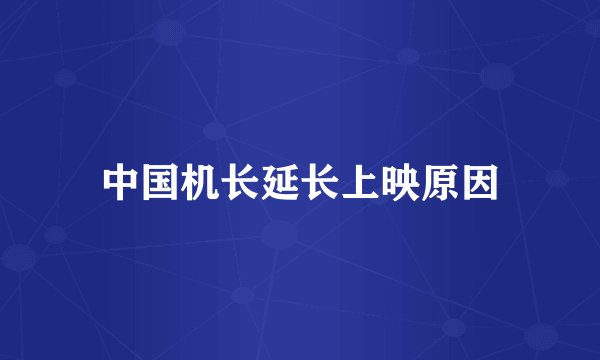 中国机长延长上映原因
