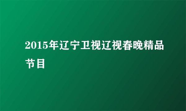 2015年辽宁卫视辽视春晚精品节目