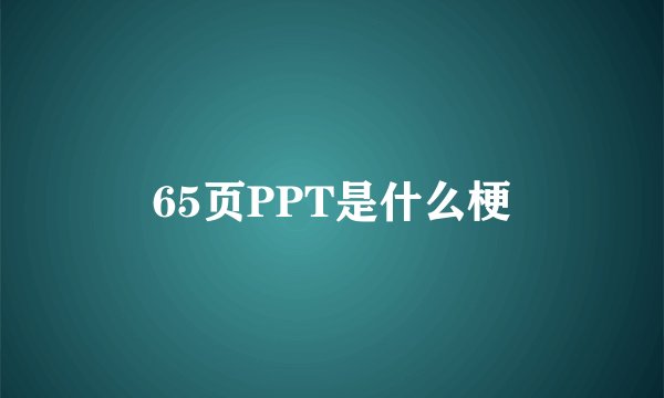 65页PPT是什么梗