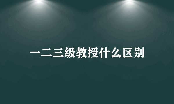一二三级教授什么区别
