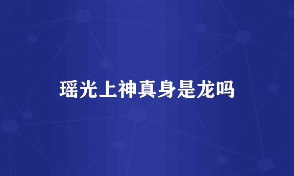瑶光上神真身是龙吗