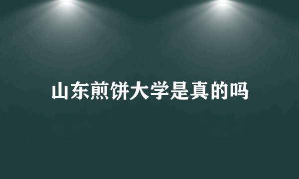 山东煎饼大学是真的吗