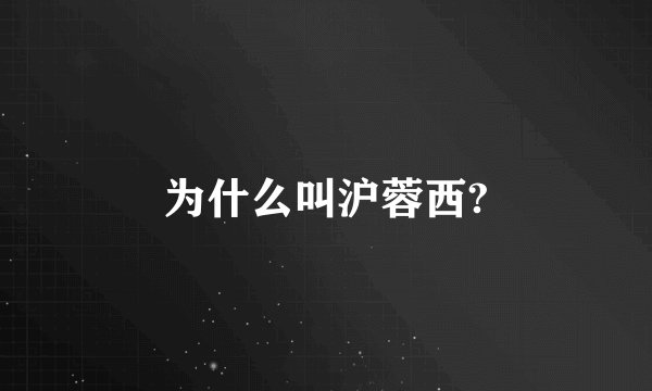 为什么叫沪蓉西?
