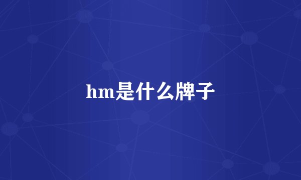 hm是什么牌子