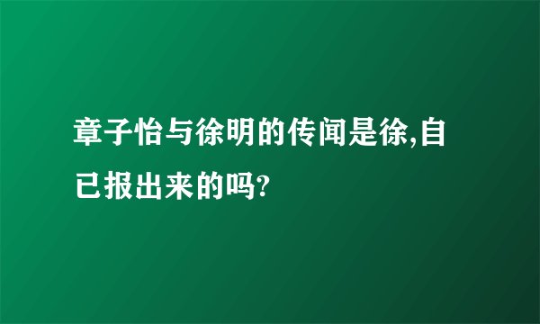 章子怡与徐明的传闻是徐,自已报出来的吗?