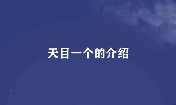 天目一个的介绍