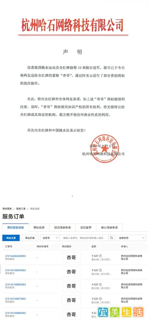 全红婵“杏哥”被抢注？申请公司曾抢注过“瑰蝠”商标