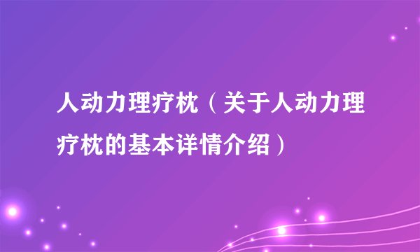 人动力理疗枕（关于人动力理疗枕的基本详情介绍）