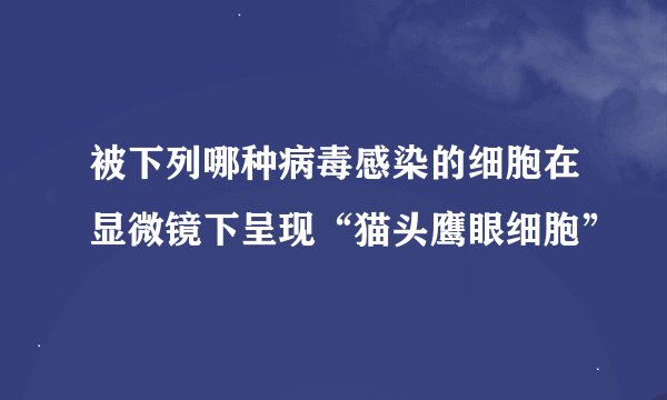被下列哪种病毒感染的细胞在显微镜下呈现“猫头鹰眼细胞”