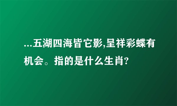 ...五湖四海皆它影,呈祥彩蝶有机会。指的是什么生肖?