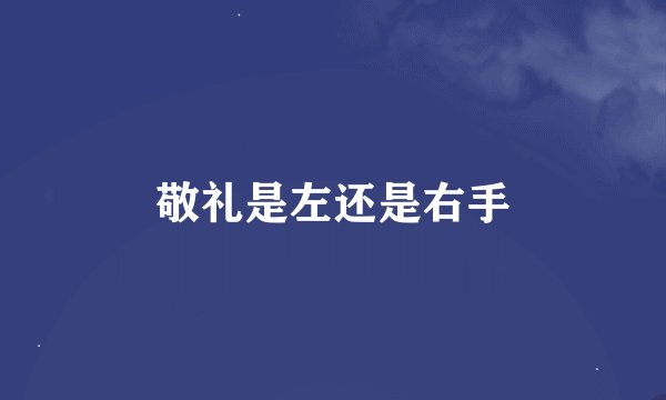 敬礼是左还是右手