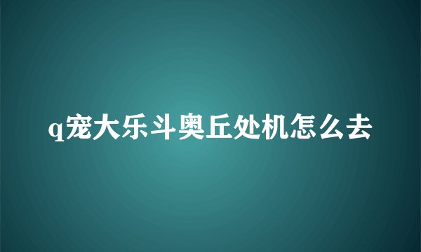 q宠大乐斗奥丘处机怎么去