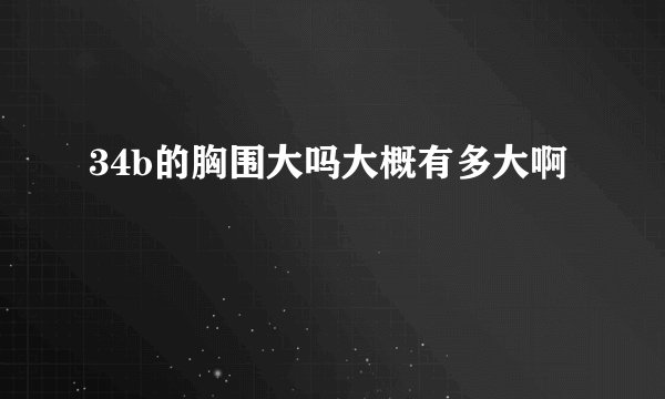 34b的胸围大吗大概有多大啊