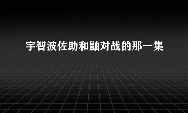 宇智波佐助和鼬对战的那一集