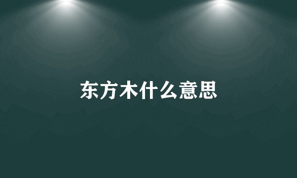 东方木什么意思