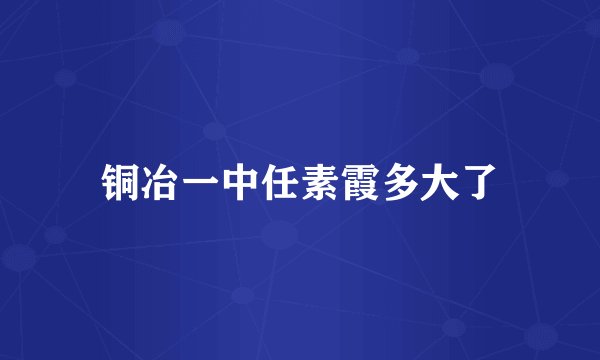 铜冶一中任素霞多大了