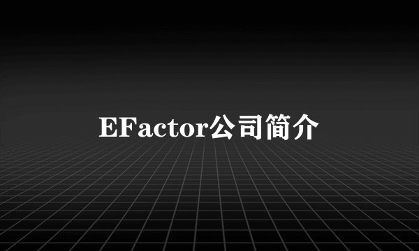 EFactor公司简介