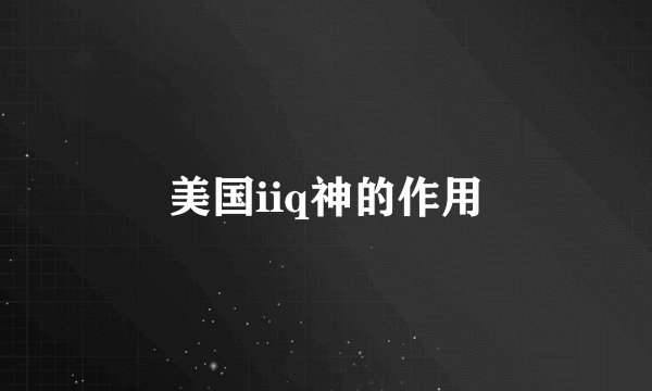 美国iiq神的作用