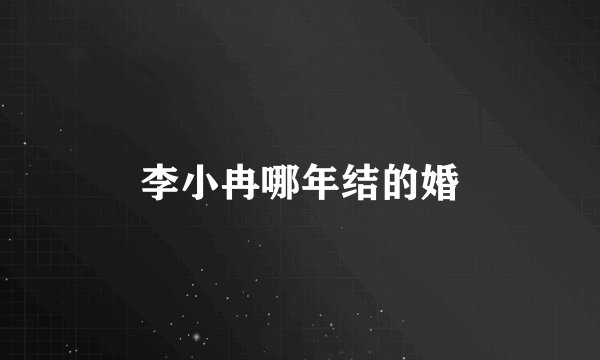 李小冉哪年结的婚