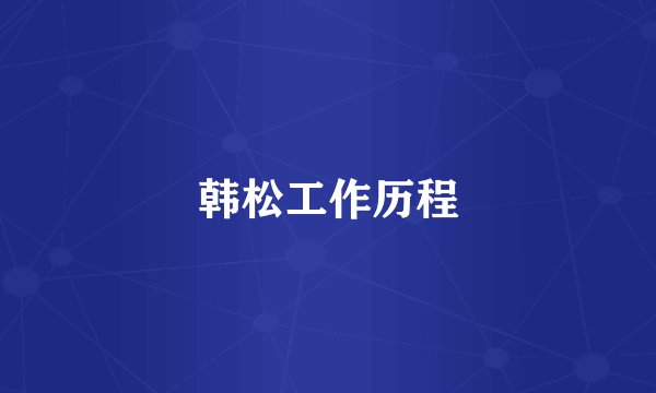 韩松工作历程