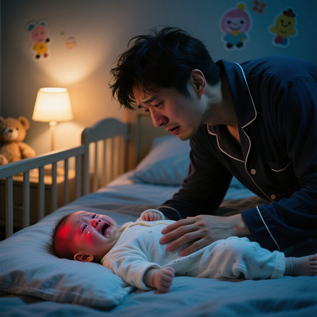 孩子晚上睡醒看见爸爸就哭