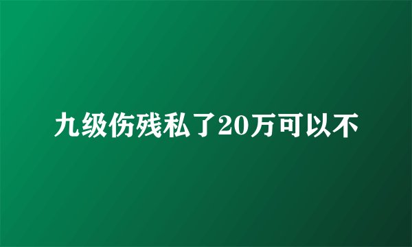 九级伤残私了20万可以不