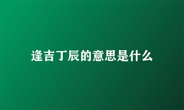 逢吉丁辰的意思是什么
