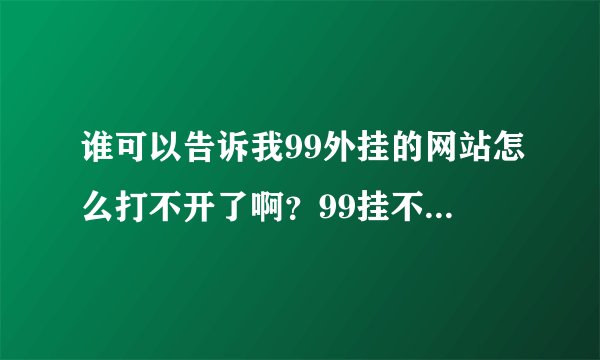 谁可以告诉我99外挂的网站怎么打不开了啊？99挂不可以用了吗？