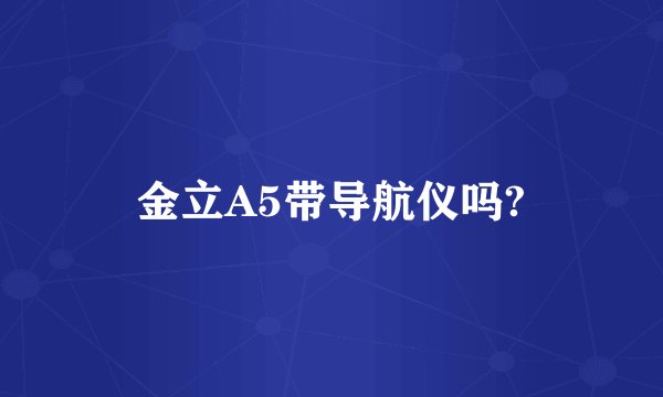 金立A5带导航仪吗?
