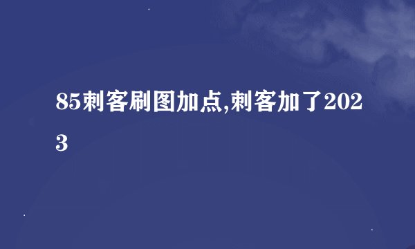 85刺客刷图加点,刺客加了2023