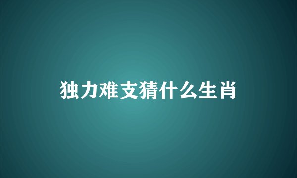 独力难支猜什么生肖