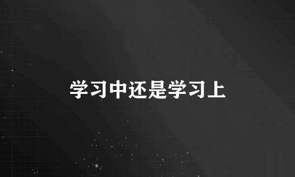 学习中还是学习上