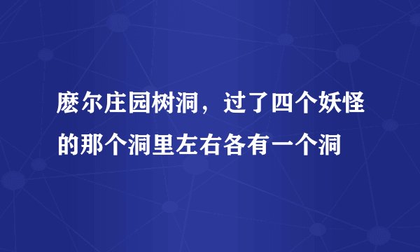麽尔庄园树洞，过了四个妖怪的那个洞里左右各有一个洞