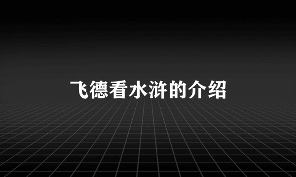 飞德看水浒的介绍
