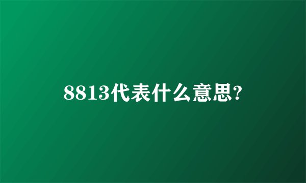 8813代表什么意思?