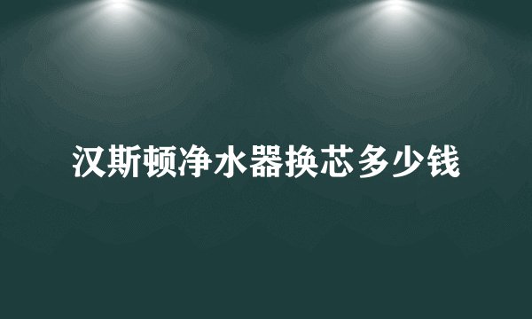 汉斯顿净水器换芯多少钱