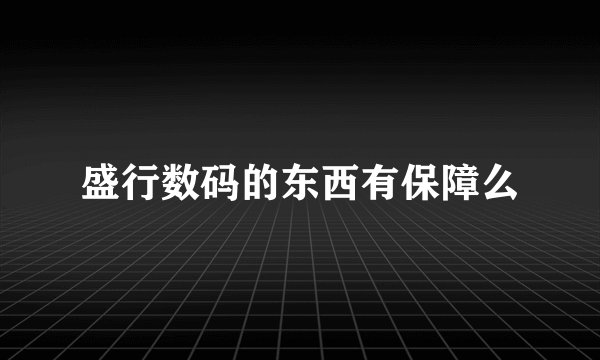 盛行数码的东西有保障么