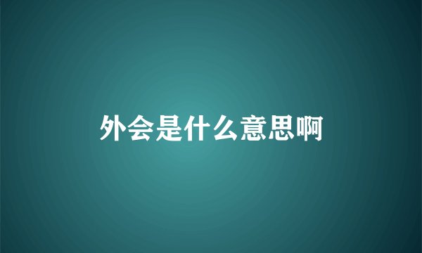 外会是什么意思啊