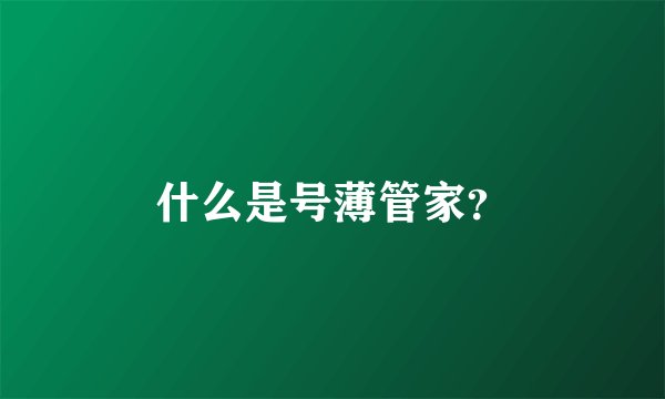 什么是号薄管家？