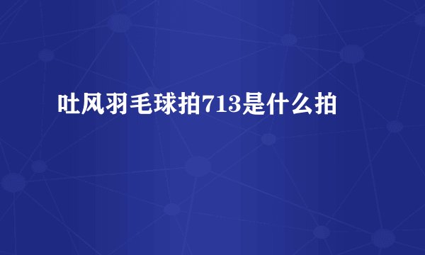 吐风羽毛球拍713是什么拍