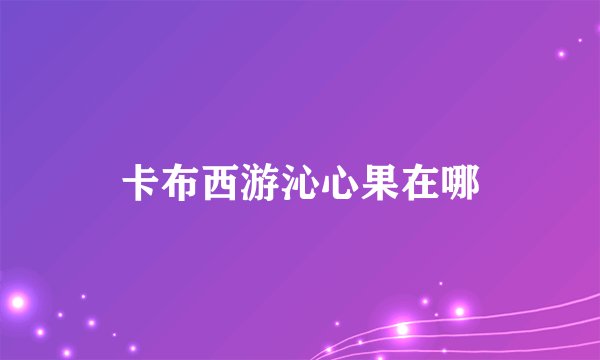 卡布西游沁心果在哪