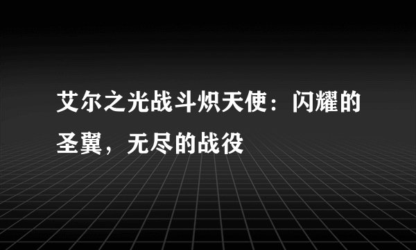 艾尔之光战斗炽天使：闪耀的圣翼，无尽的战役
