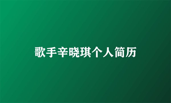 歌手辛晓琪个人简历