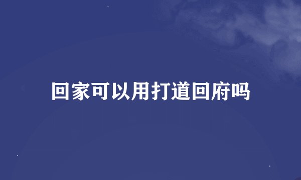回家可以用打道回府吗
